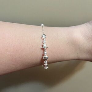 Alex and Ani Elegant Silver Starfish, shell pearl Bracelet